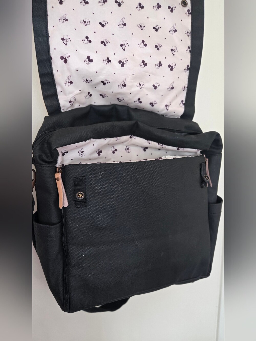 Petunia Pickle Bottom Disney Mickey Mouse 90th Blocked Boxy Diaper Bag Backpack - Picture 5 of 10